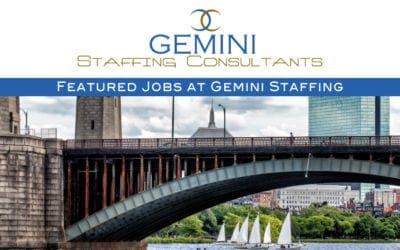 Featured Jobs at Gemini Staffing – Sr. Clinical Project Manager – Cambridge, Sr. Clinical Data Manager – Waltham, Medical Writer – Remote